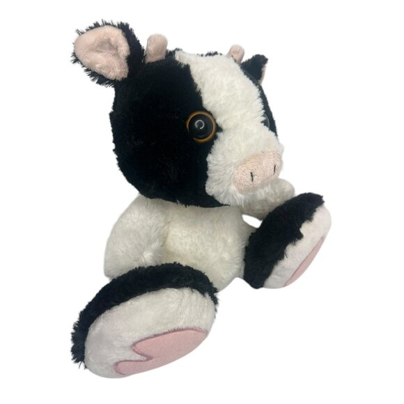 Aurora Cow Plush White Black Stuffed Animal Toy Soft 10 in - Picture 2 of 6